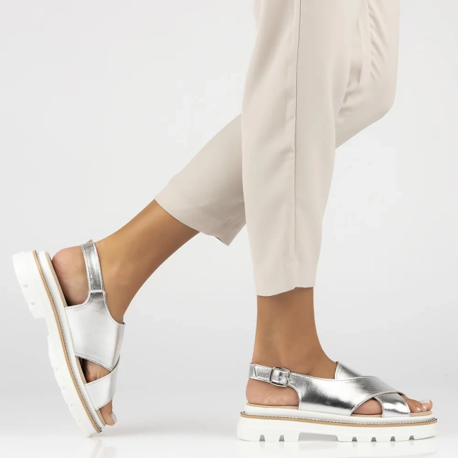 Leather sandals Filippo DS7047/25 SI silver