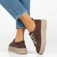 Skórzane sneakersy Filippo DP6122/26 D BR brązowe