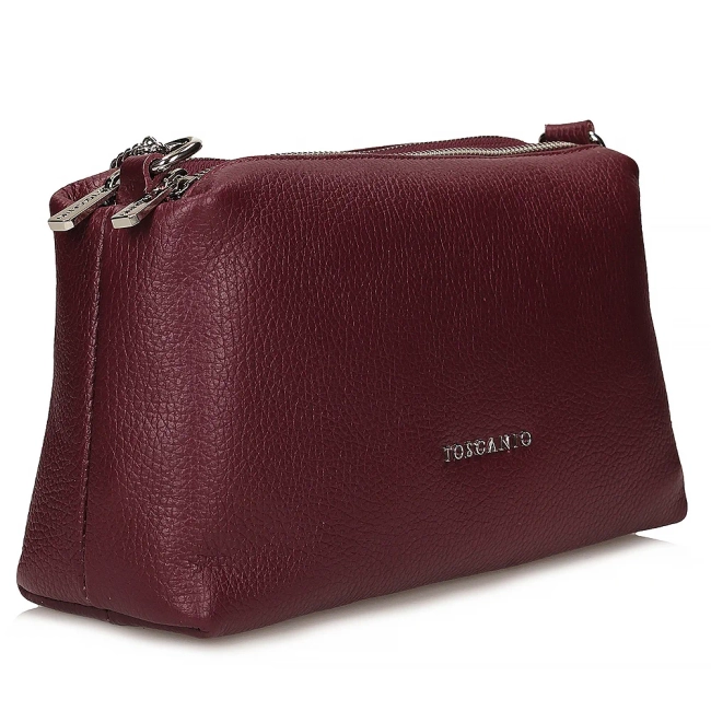 Leather handbag Toscanio F191 burgundy