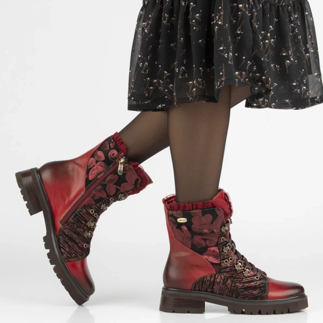 Leather ankle boots Laura Vita kouleo16 red