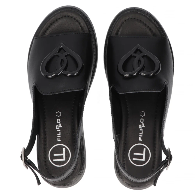 Leather sandals Filippo DS6069/25 BK black