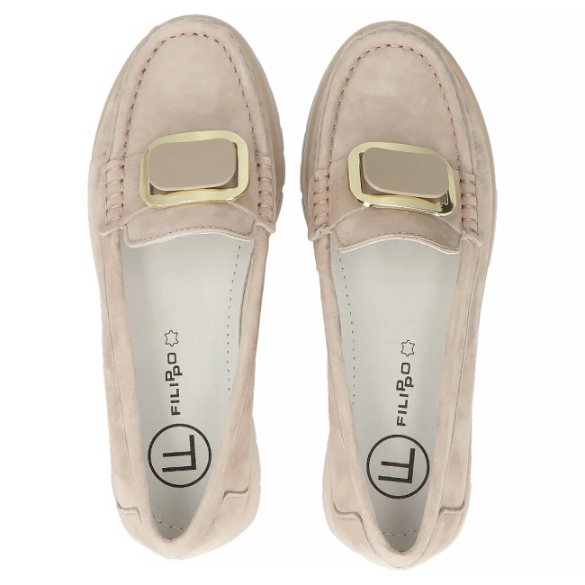 Leather loafers Filippo DP7056/25 BE beige