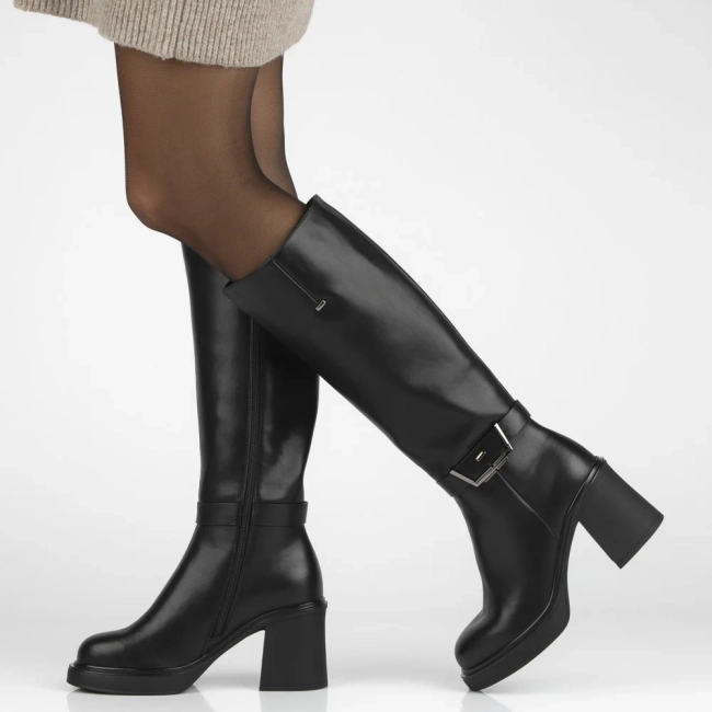 Leather boots Filippo DKZ7235/25 BK black