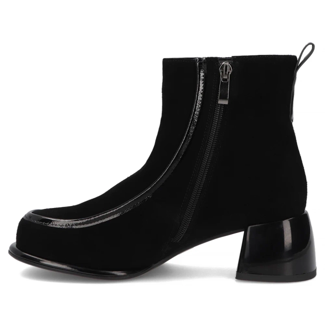 Skórzane botki na obcasie Filippo DBT8240/26 BK czarne