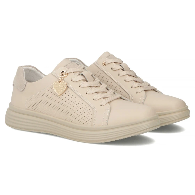 Leather sneakers Filippo DP6860/25 BE beige