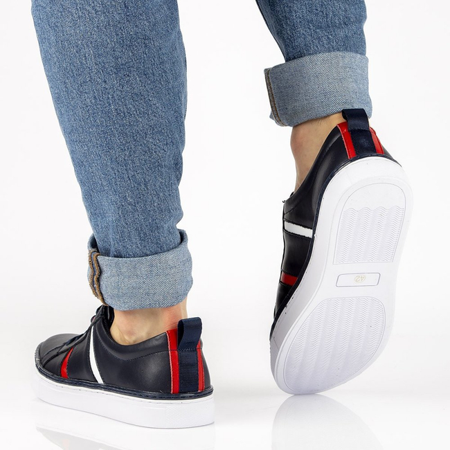 Leather shoes Filippo MP2146/21 NV navy blue