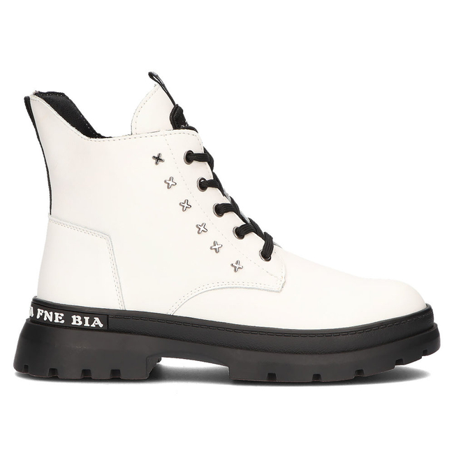 Skórzane trzewiki Filippo DBT3063/21 WH białe