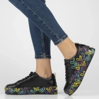 Skórzane półbuty na platformie Filippo DP3533/24 BK MLT czarne