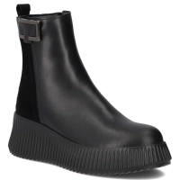 Skórzane botki na platformie Filippo DBT7268/25 BK czarne