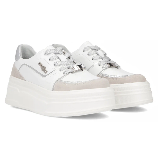 Skórzane sneakersy Filippo DP6805/25 WH białe