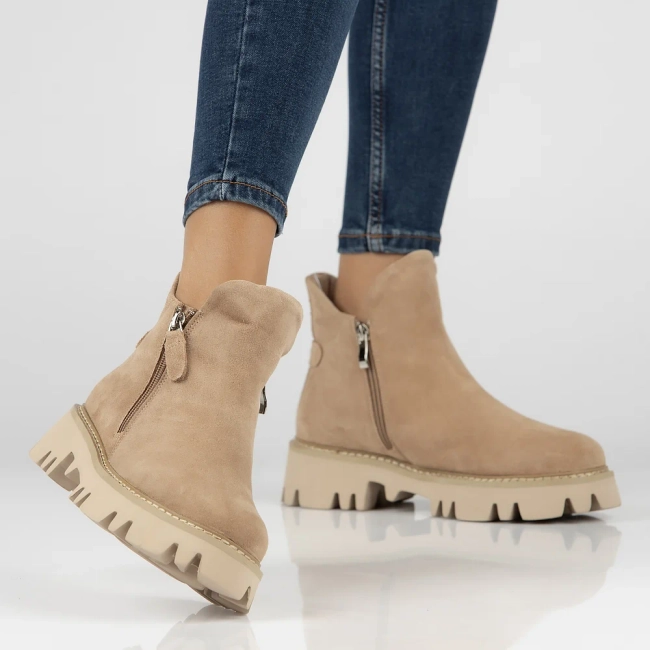 Leather ankle boots Filippo DBT4909/23 BE beige