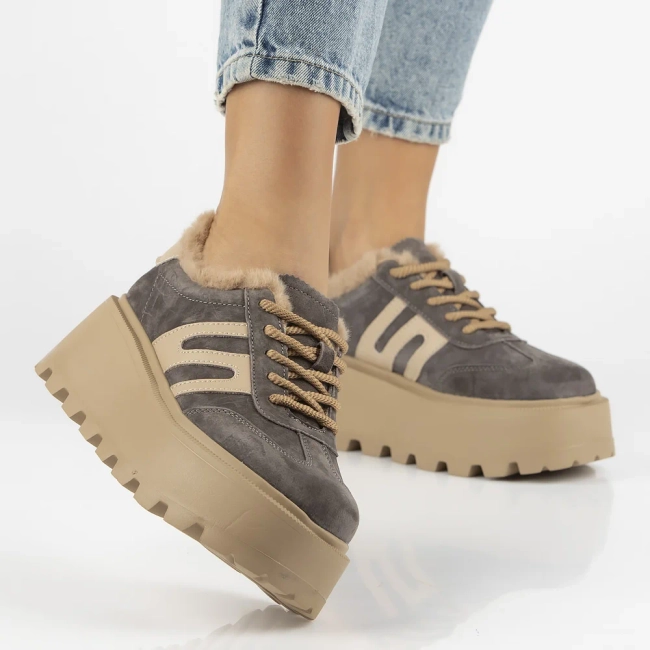 Leather sneakers Filippo DP7110/25 TP Taupe