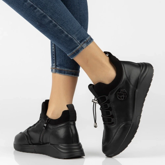 Leather platform ankle boots Filippo DBT7168/26 BK black