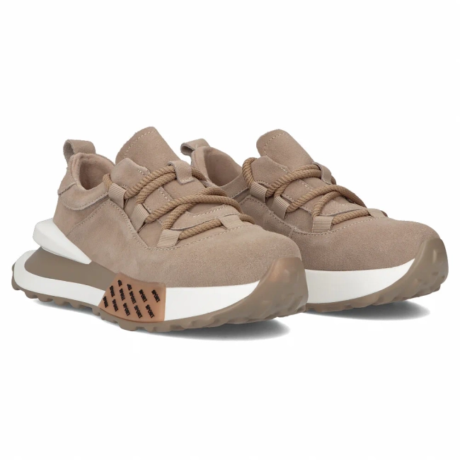 Skórzane sneakersy Filippo DP6802/25 BE beżowe