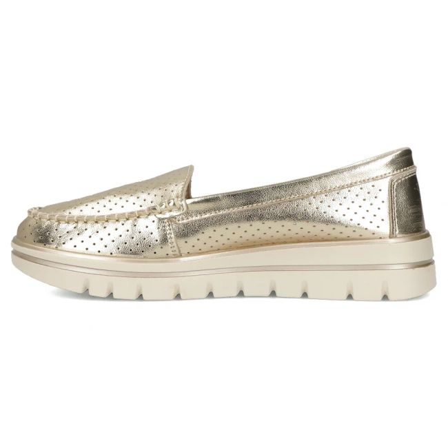 Skórzane mokasyny Filippo DP7006/25 GO złote