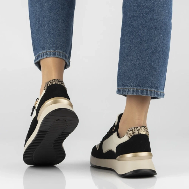 Leather sneakers Filippo DP7770/26 WH BK white-black