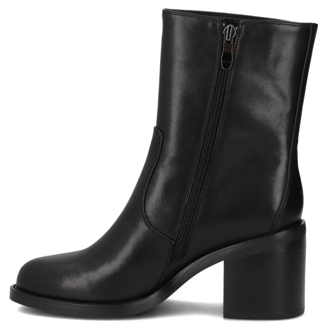 Skórzane botki na obcasie Filippo DBT7355/25 BK czarne