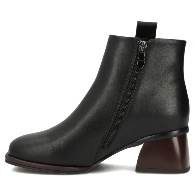 Skórzane botki na obcasie Filippo DBT8125/26 BK BG czarne