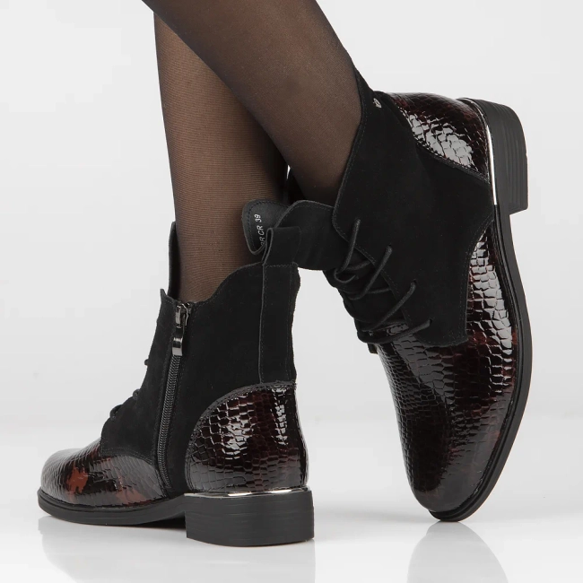 Skórzane trzewiki Filippo DBT4749/25 BR CR brązowe