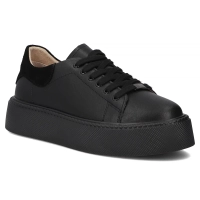 Leather sneakers Filippo DP6119/26 BK black