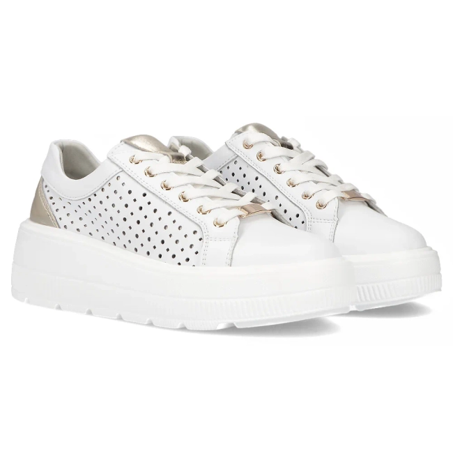 Skórzane sneakersy Filippo DP6866/25 WH białe