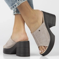 Leather slippers Filippo DK6814/25 BE beige