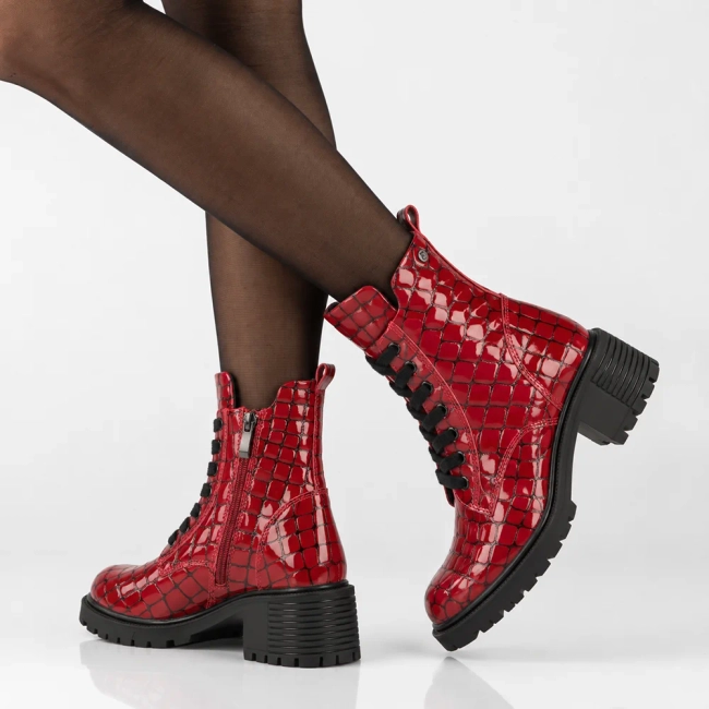 Leather heeled ankle boots Filippo DBT7971/26 RD red