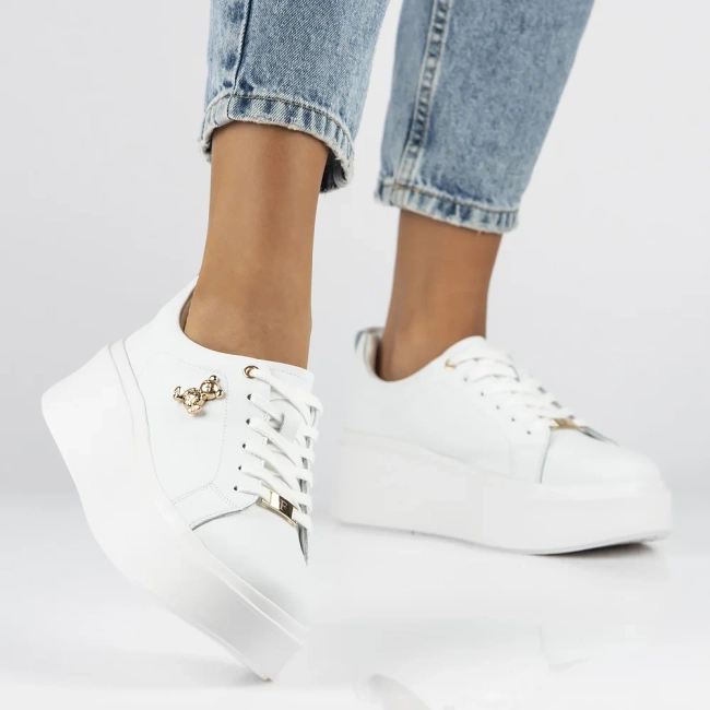 Leather sneakers Filippo DP6246/25 WH white