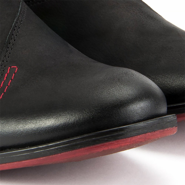 Botki FILIPPO 414S nubuk czarne/czerwone