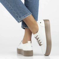 Leather sneakers Filippo DP6116/26 WH BE white-beige