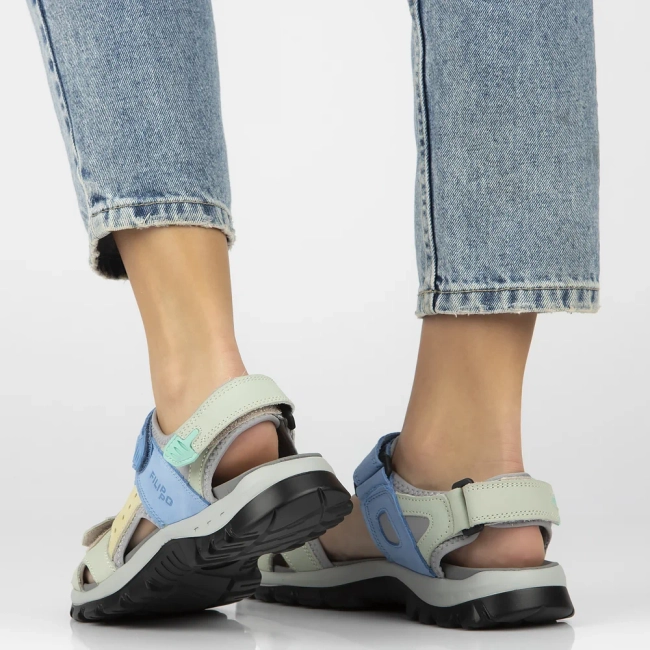 Leather sandals Filippo DS7033/25 BL GE blue and green