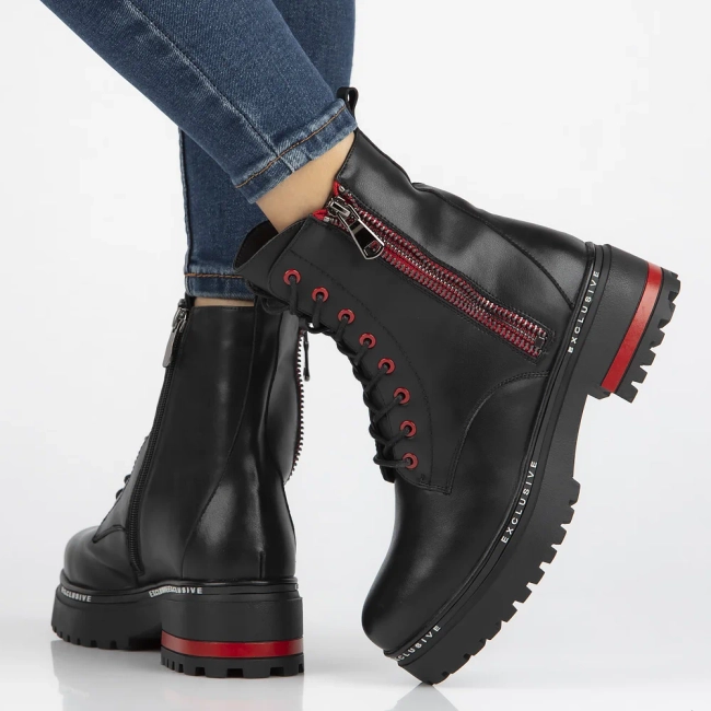 Leather boots Filippo DBT6601/24 BK black