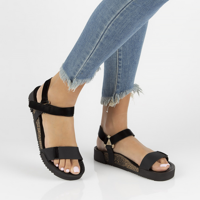 Leather sandals Yokono ROSS-002 black