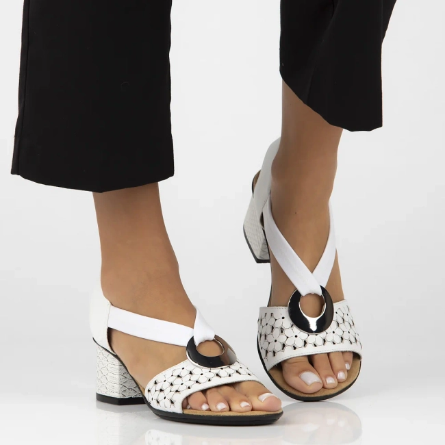 Leather sandals Rieker 64677-80 white