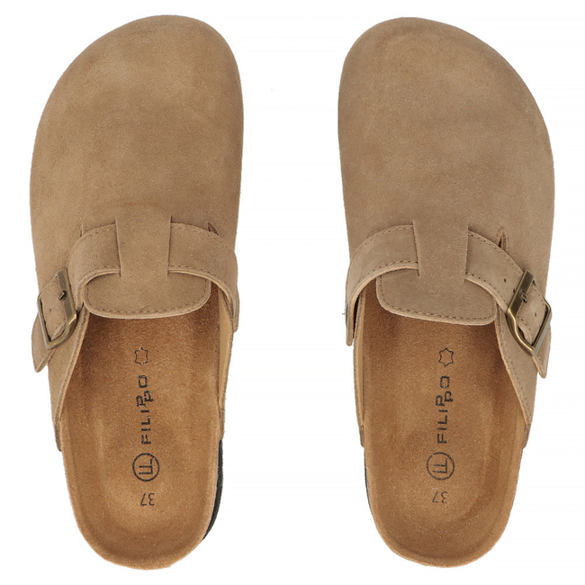 Leather flip-flops Filippo DK7918/26 TP taupe