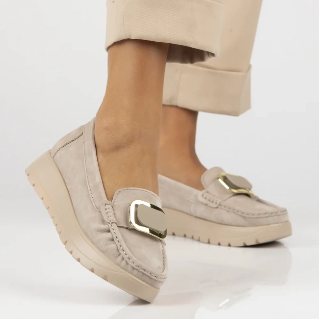 Leather loafers Filippo DP7056/25 BE beige