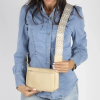 Beige shoulderbag night petal