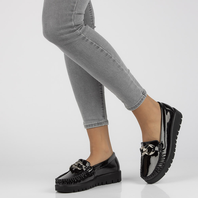 Leather shoes DP3334/21 BK black