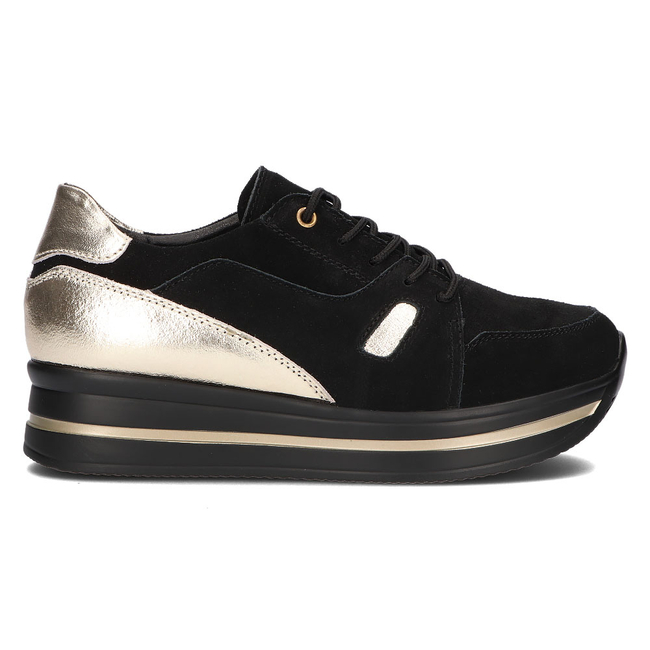 Leather sneakers Filippo DP3407/21 BK GO Black