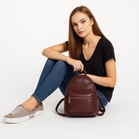 Leather backpack Toscanio A114 brown