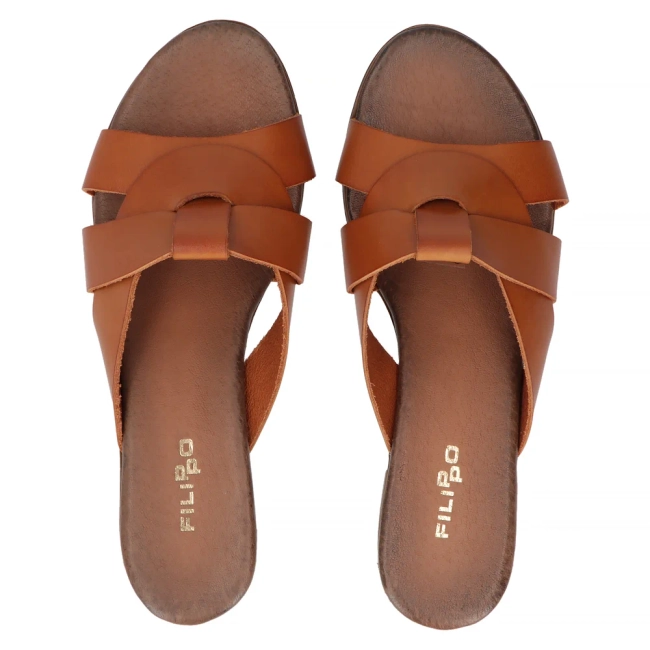 Leather flip-flops Filippo 40236 brown