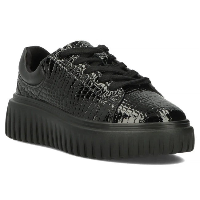 Leather sneakers Filippo DP6766/25 BK black