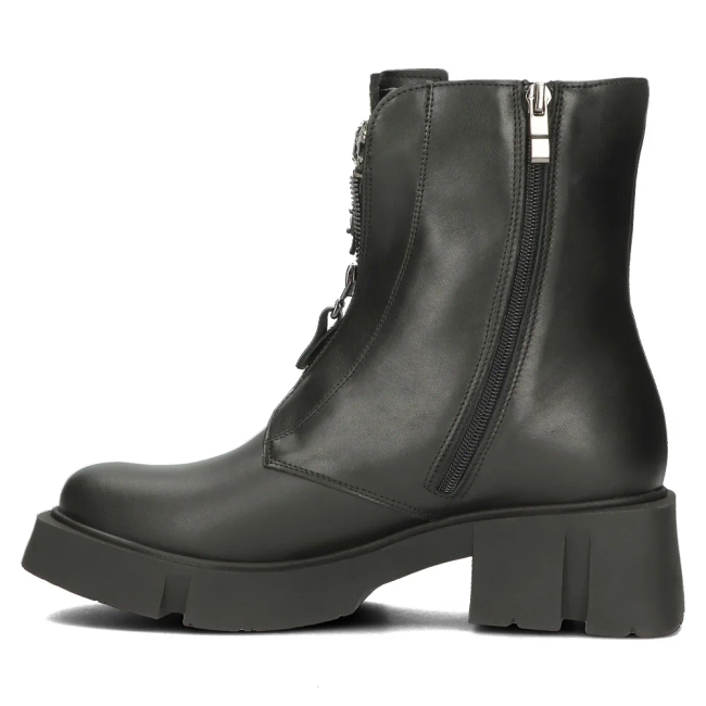 Skórzane botki na obcasie Filippo 2600 czarne