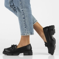 Skórzane półbuty na platformie Filippo DP3221/24 BK BK czarne