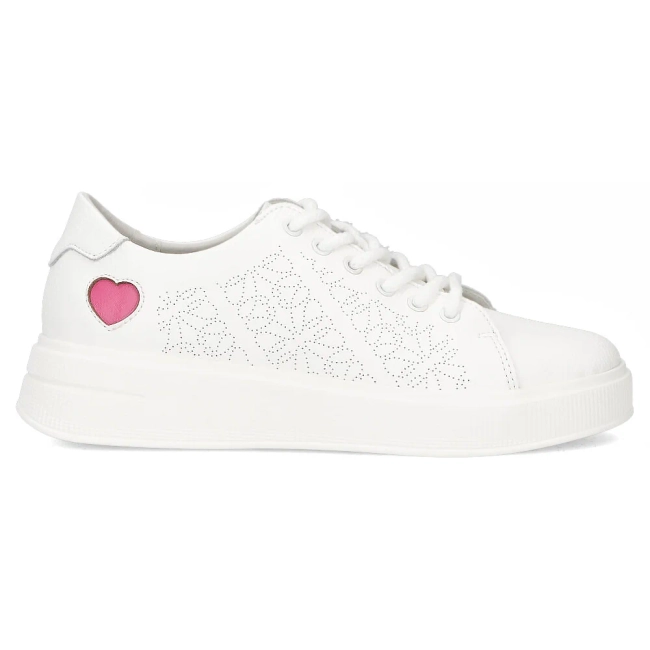 Leather sneakers Filippo DP6701/25 WH white