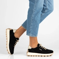 Skórzane sneakersy Filippo DP7498/26 BK czarne