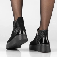 Leather platform ankle boots Filippo DBT8077/26 BK black