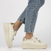 Leather sneakers Filippo DP6790/25 BE beige