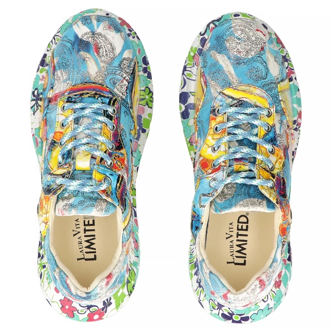 Skórzane sneakersy Laura Vita sofiao 01 niebieskie