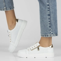 Skórzane półbuty na platformie Filippo DP4528/24 WH białe